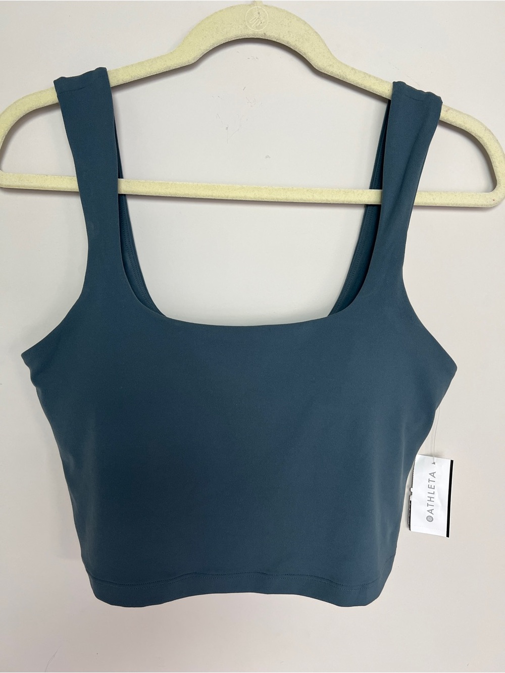 Athleta NWT Gray Square-Neck Crop Tank Top
